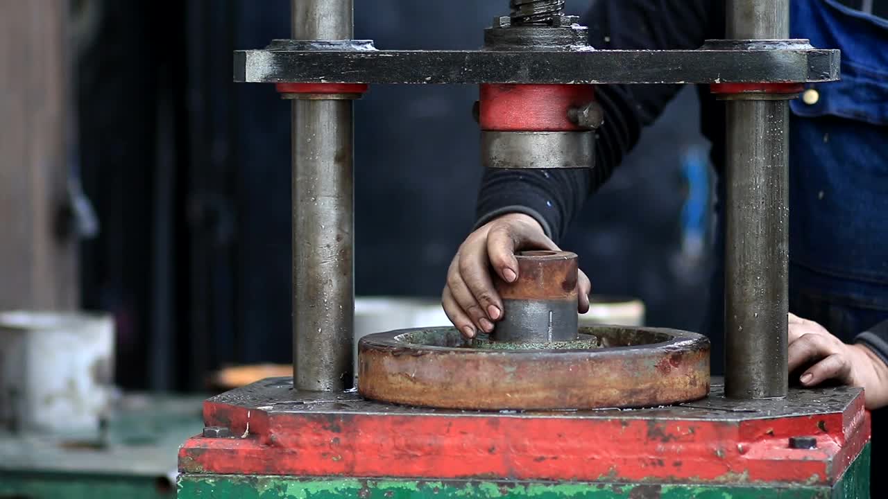 Stock Video Old Mechanical Press In Use Live Wallpaper