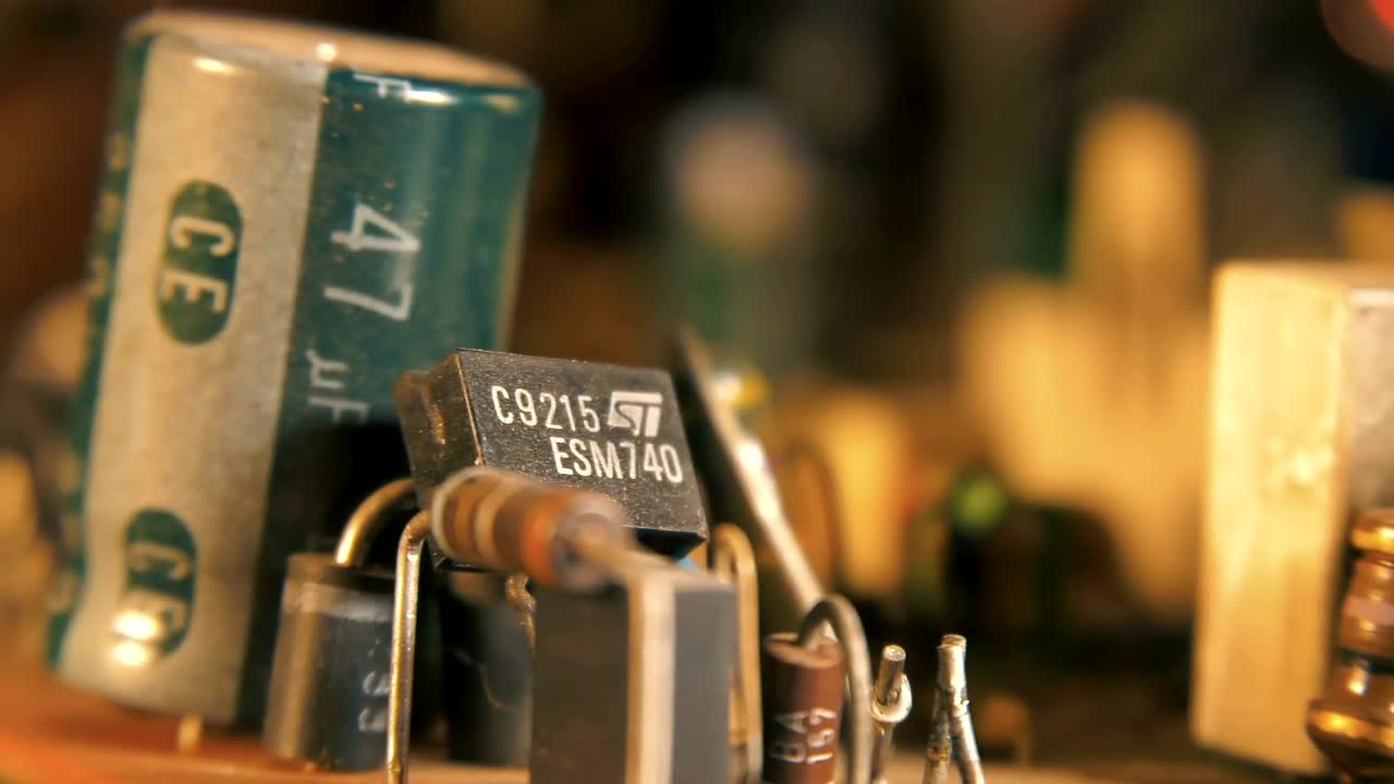 Stock Video Old Pc Hardware Macro Close Up Live Wallpaper