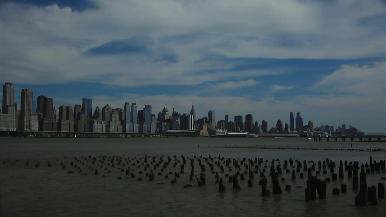 Stock Video Old Pier In New York Live Wallpaper