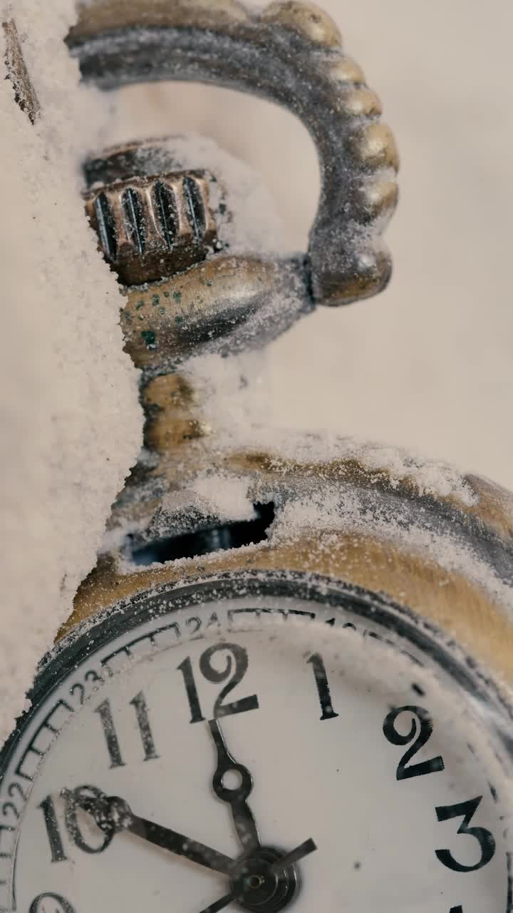 Stock Video Old Pocket Watch Thrown In The Snow Live Wallpaper
