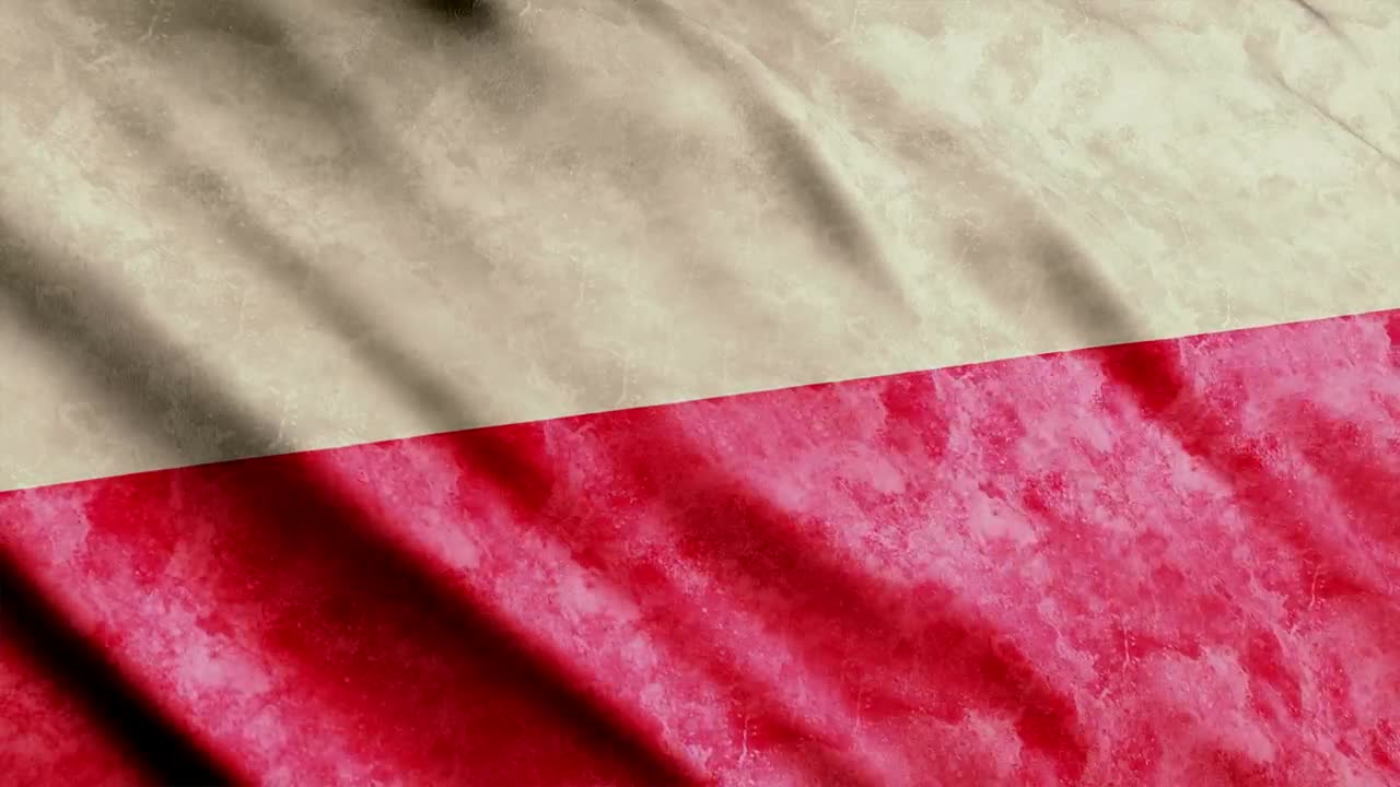 Stock Video Old Polish Flag Waving Live Wallpaper