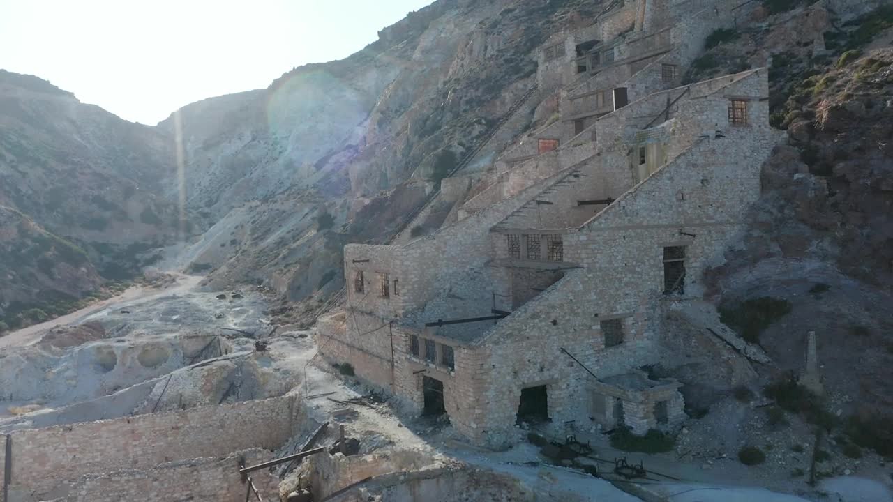 Stock Video Old Ruined Abandoned Building In The Mountains Live Wallpaper