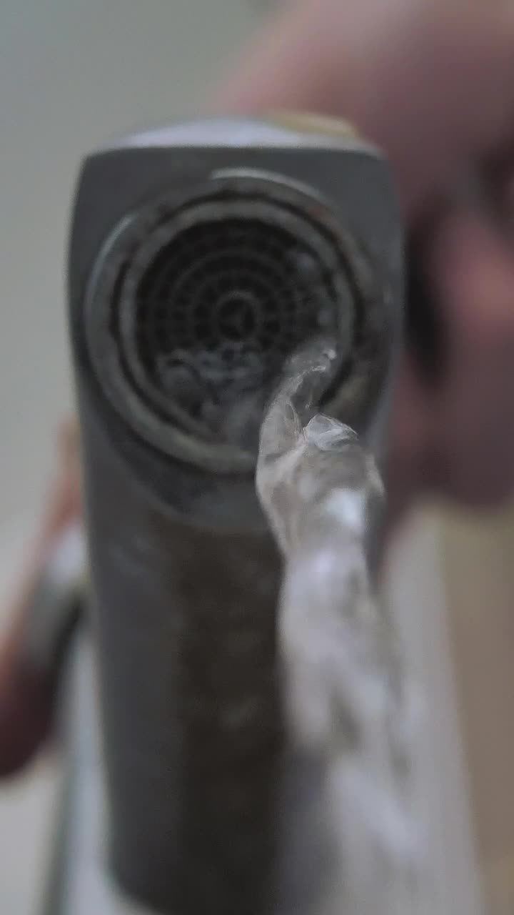 Stock Video Old Tap With Tartar Seen In Detail From Below Live Wallpaper