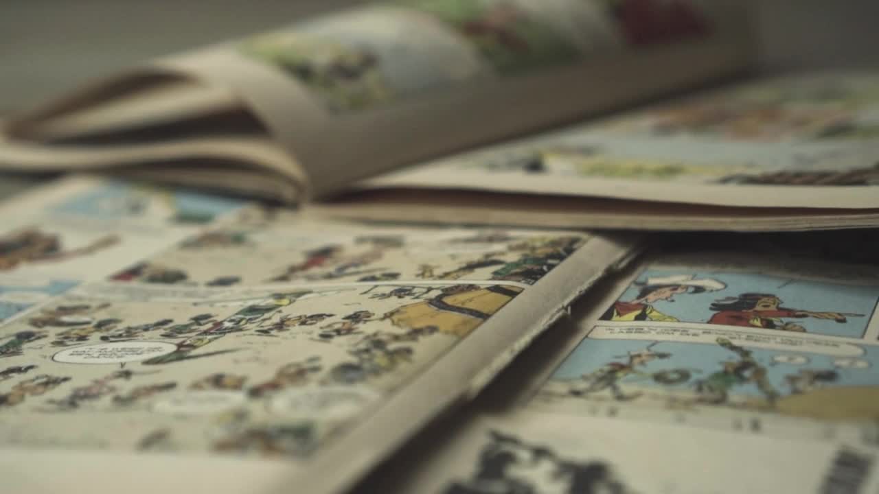 Stock Video Old Worn Out Comics Live Wallpaper
