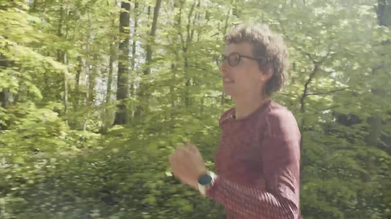 Stock Video Older Woman Jogging Outside Live Wallpaper