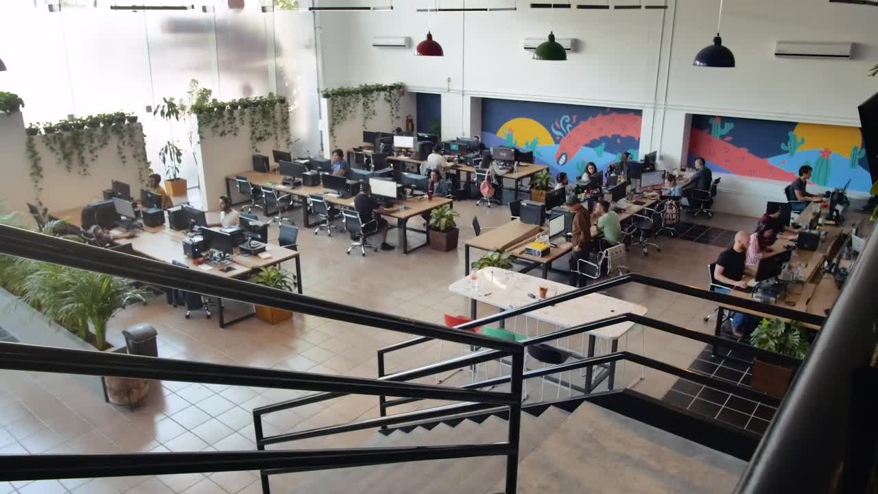 Stock Video Open Office Space And Staircase Live Wallpaper