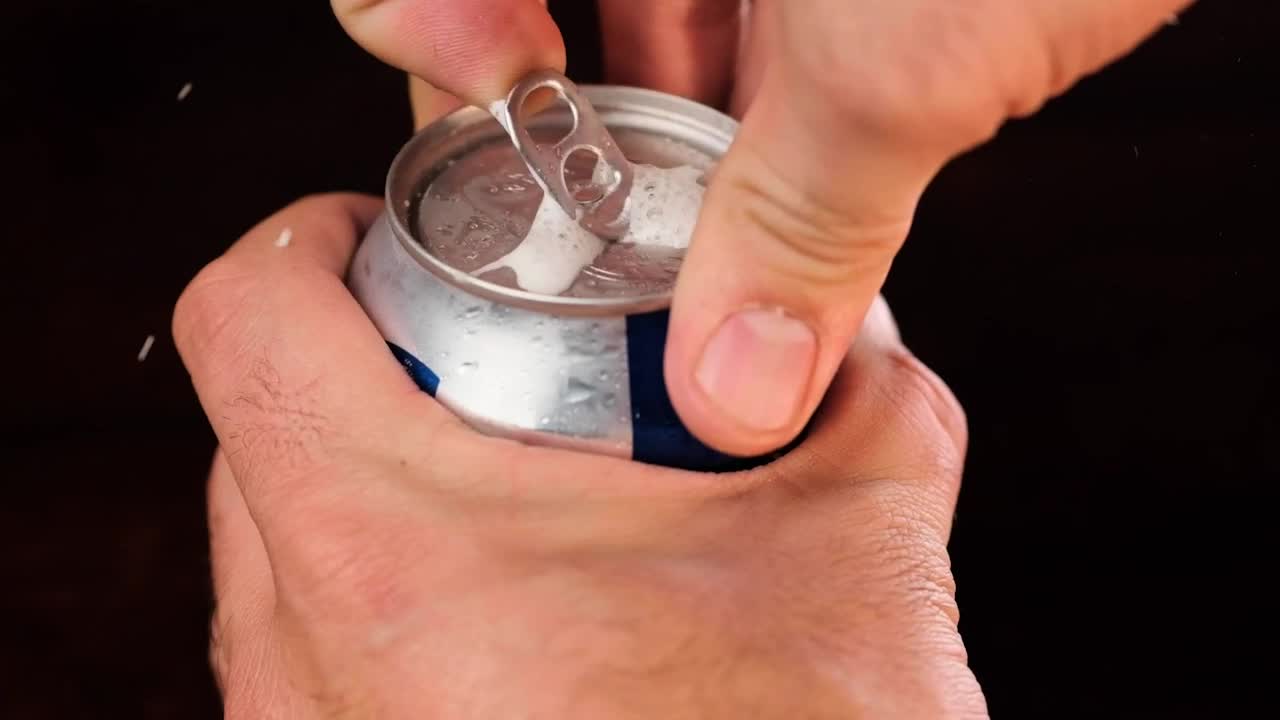 Stock Video Opening A Can Of Beer Close Up View Live Wallpaper
