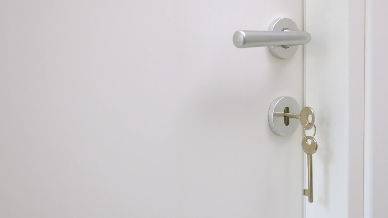 Stock Video Opening A Door With A Hanging Key Live Wallpaper