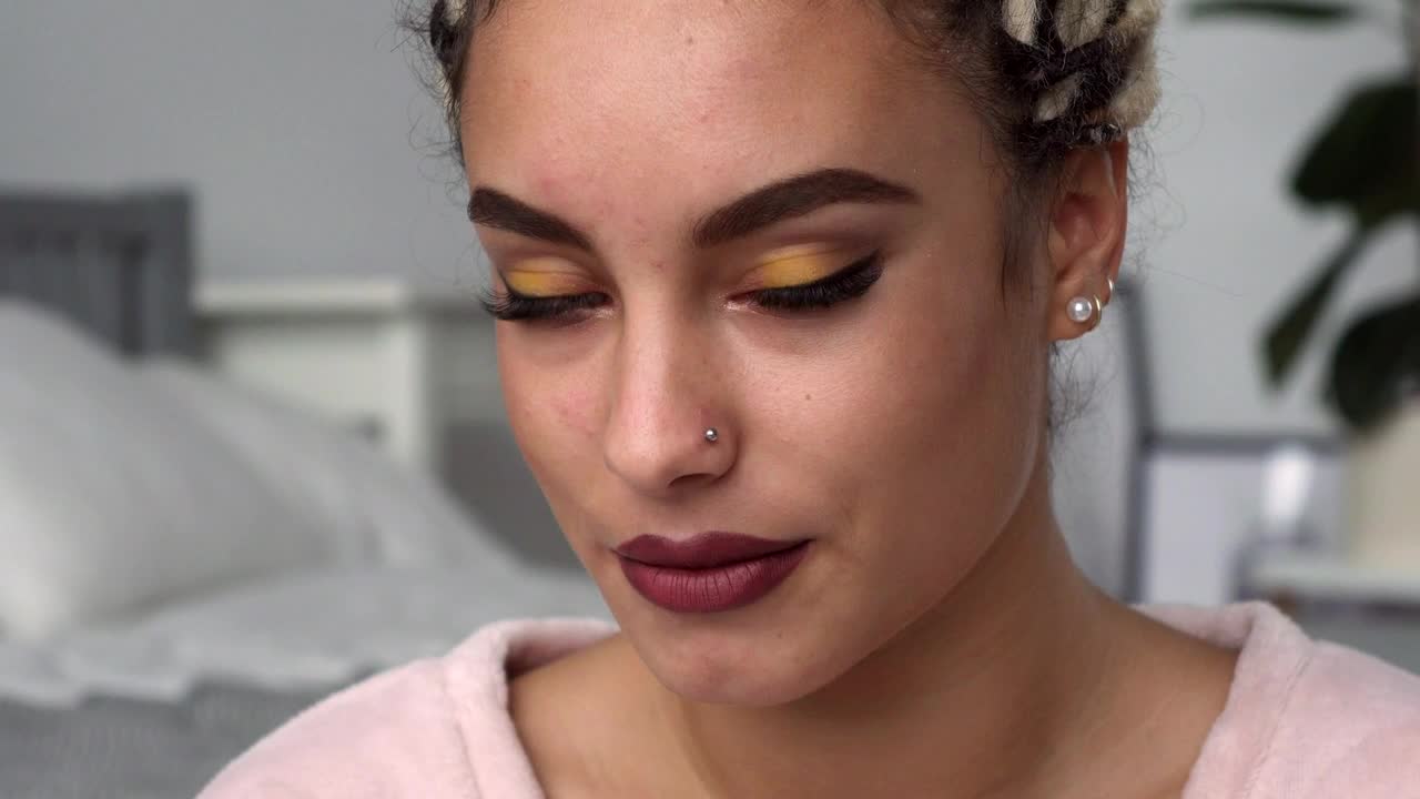 Stock Video Opening Her Eyes And Smiling Live Wallpaper