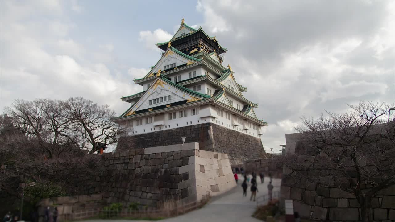 Stock Video Osaka Ancient Samurai Castle Live Wallpaper