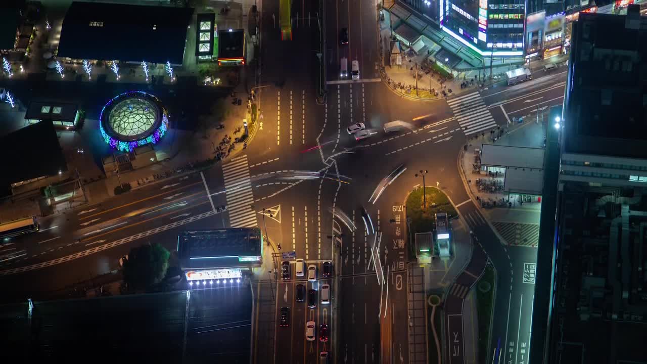 Stock Video Osaka City Crossroads From Above Live Wallpaper