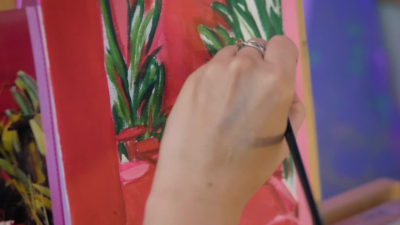 Stock Video Painting Of An Artist On Canvas Live Wallpaper