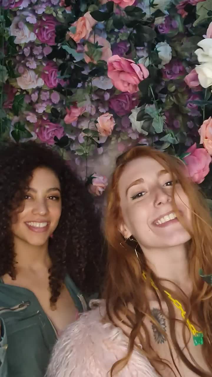 Stock Video Pair Of Happy Girls Dancing In Front Of The Camera Live Wallpaper