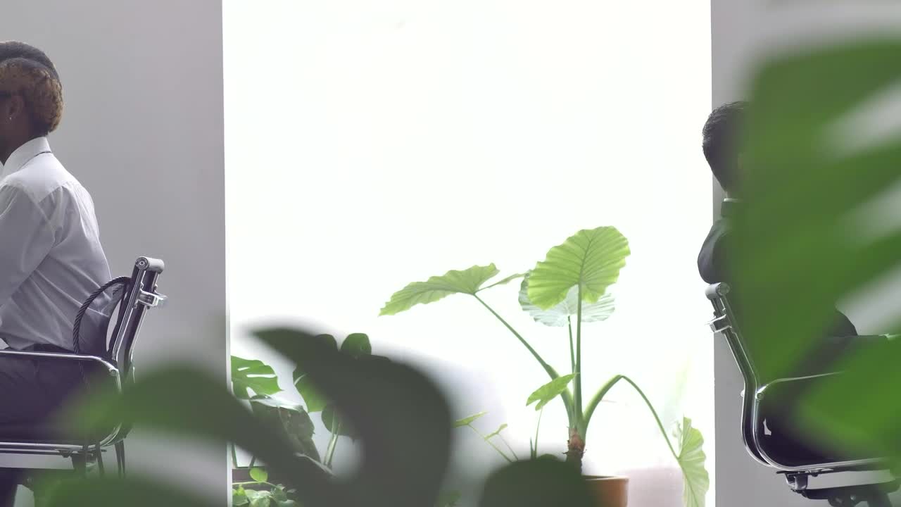 Stock Video Pair Of Happy Office Workers Shake Hands Strongly Live Wallpaper