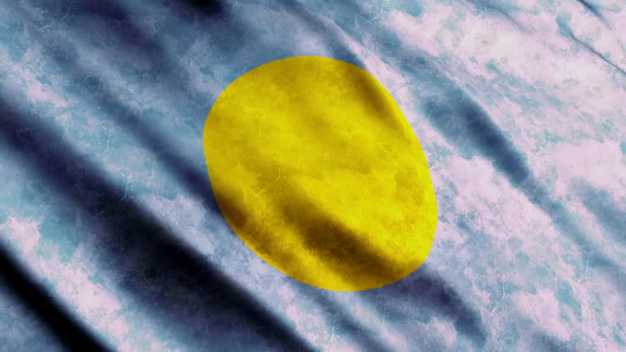 Stock Video Palau Flag D Render Animation Live Wallpaper