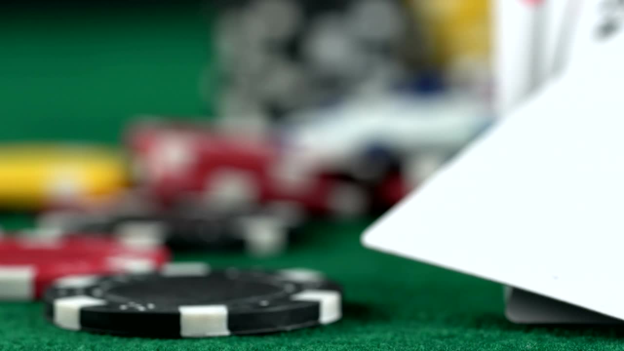 Stock Video Panning Shot Of A Casino Board With Dice And Poker Live Wallpaper