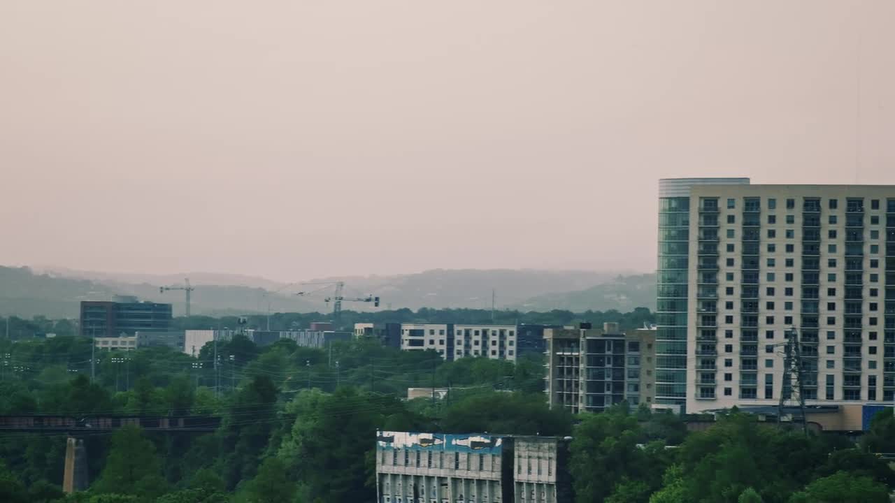Stock Video Panorama From The Heights Of A Big City Live Wallpaper