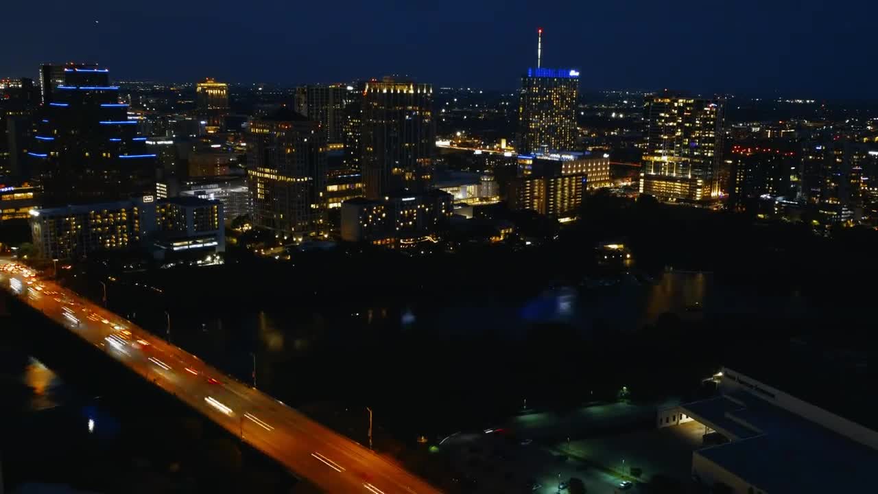 Stock Video Panorama Of A Big City At Night From Above Live Wallpaper