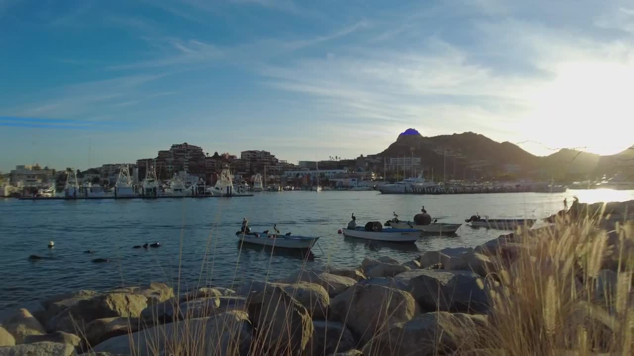 Stock Video Paradisiacal Tourist Coastline During Sunset Live Wallpaper