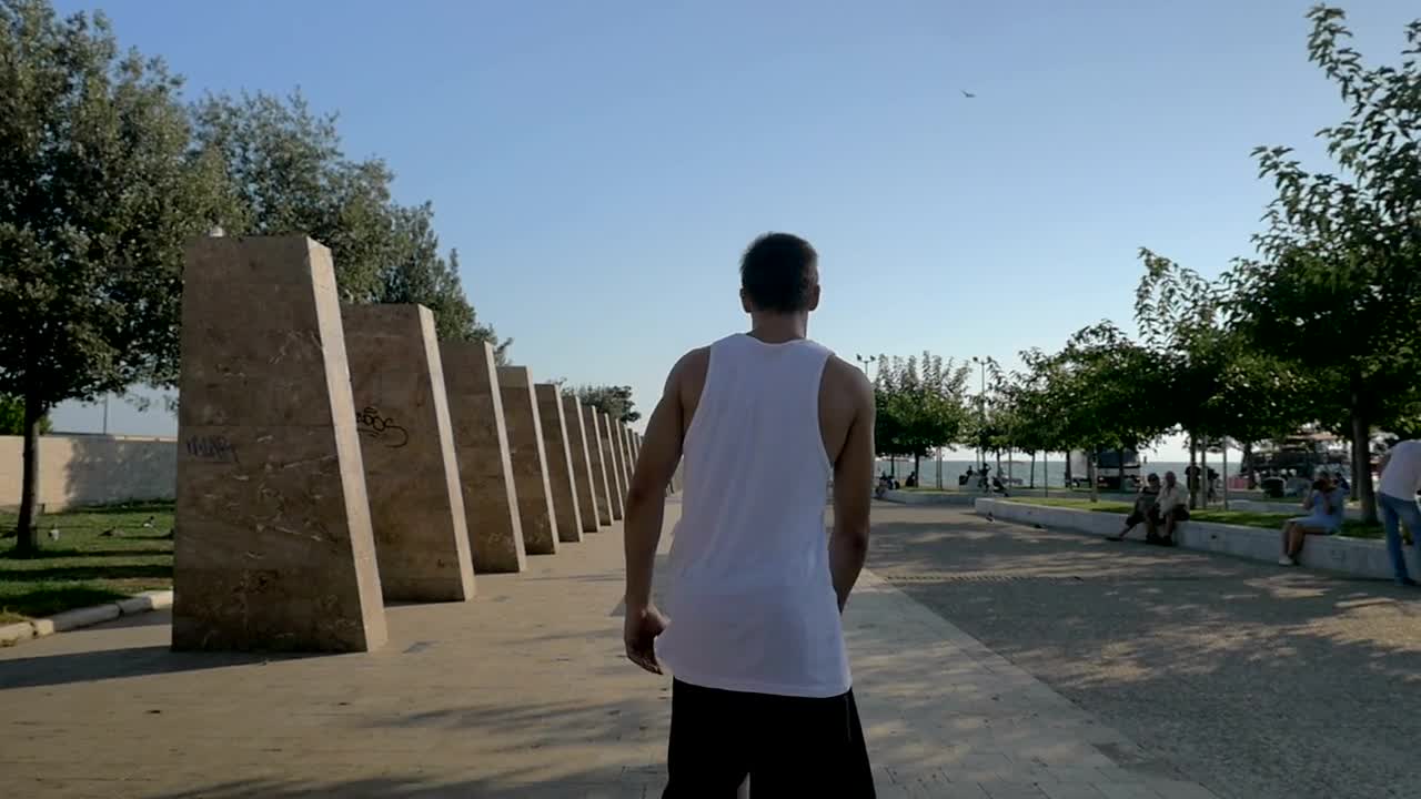Stock Video Parkour Across Benches Live Wallpaper