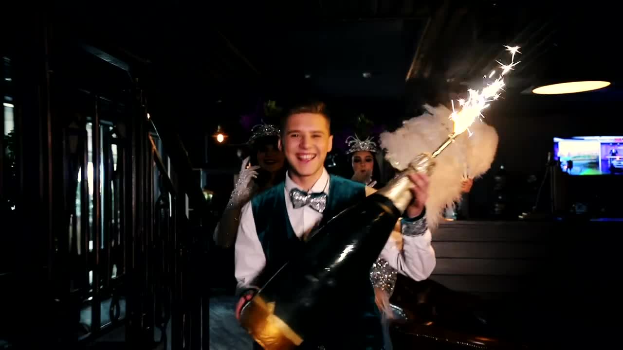 Stock Video Party Dancers Entering A Night Club Live Wallpaper