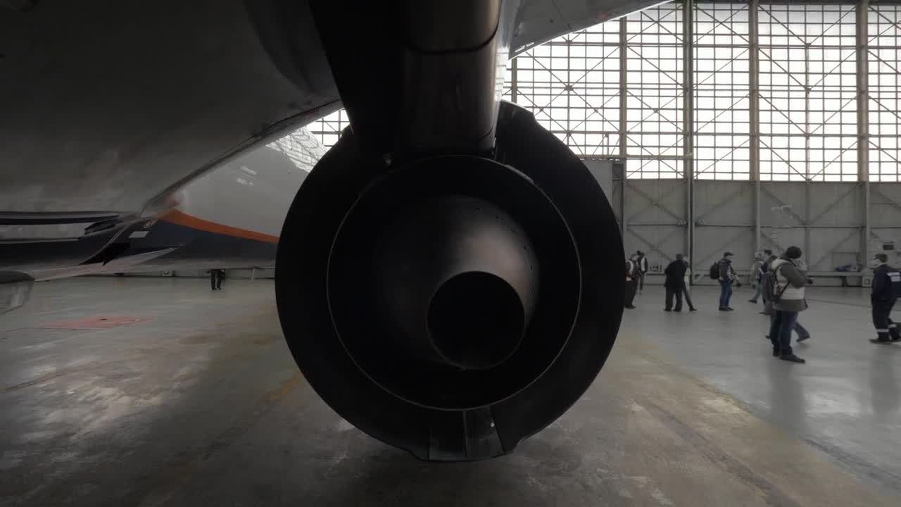 Stock Video Passenger Jet In A Hanger Live Wallpaper