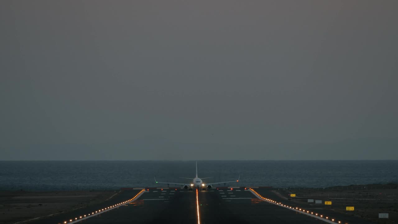 Stock Video Passenger Plane Taking Off At Dusk Live Wallpaper