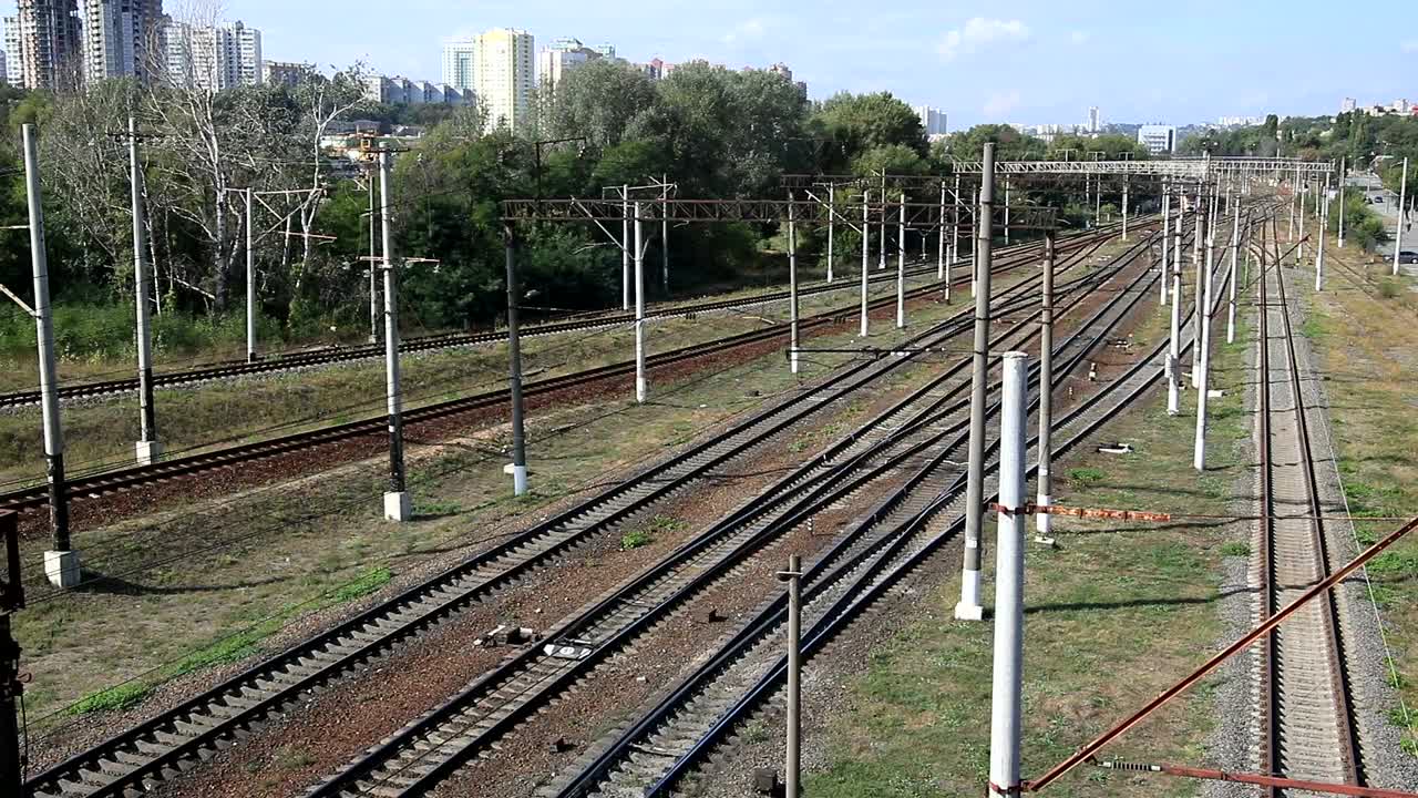 Stock Video Passenger Train Heading Away From The City Live Wallpaper