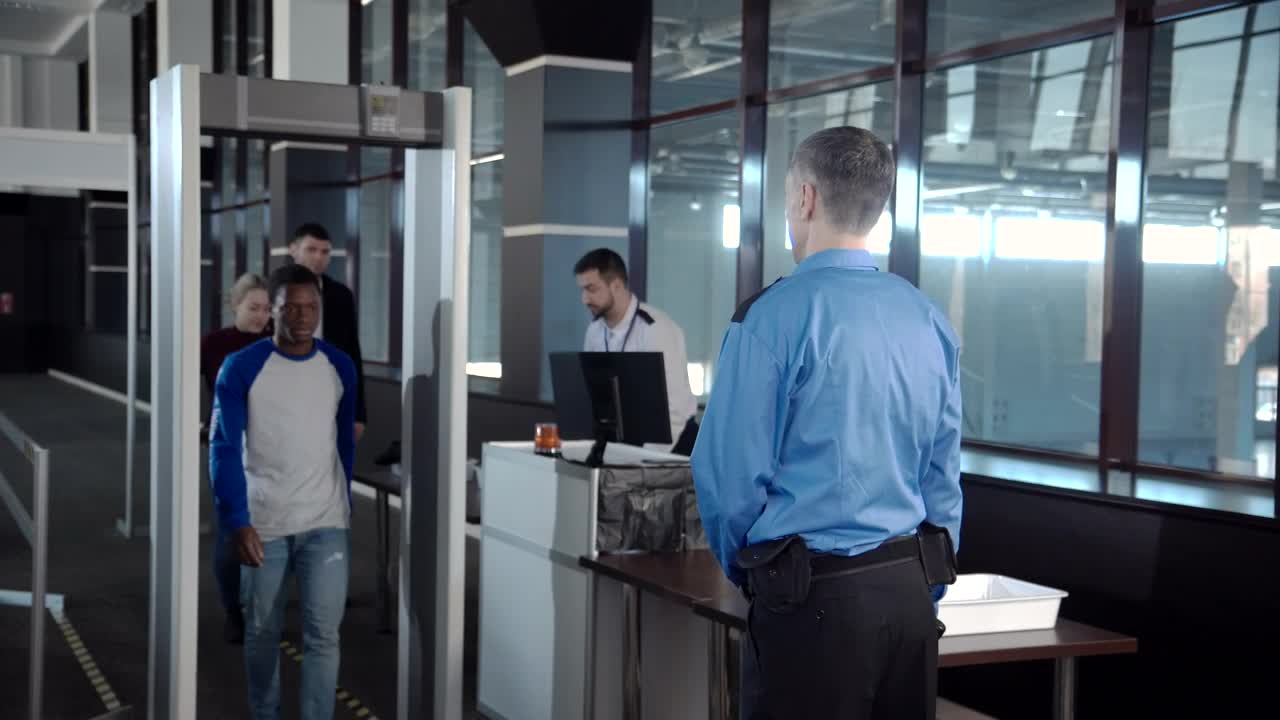 Stock Video Passengers Going Through Airport Security Live Wallpaper
