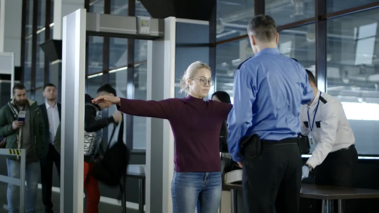 Stock Video Passengers Going Through Examination At Airport Live Wallpaper