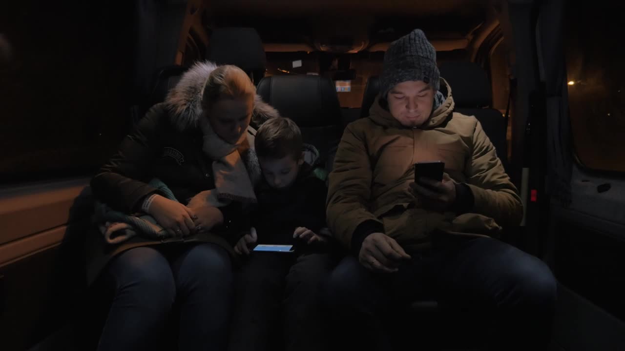 Stock Video Passengers Travelling Through The Night Live Wallpaper