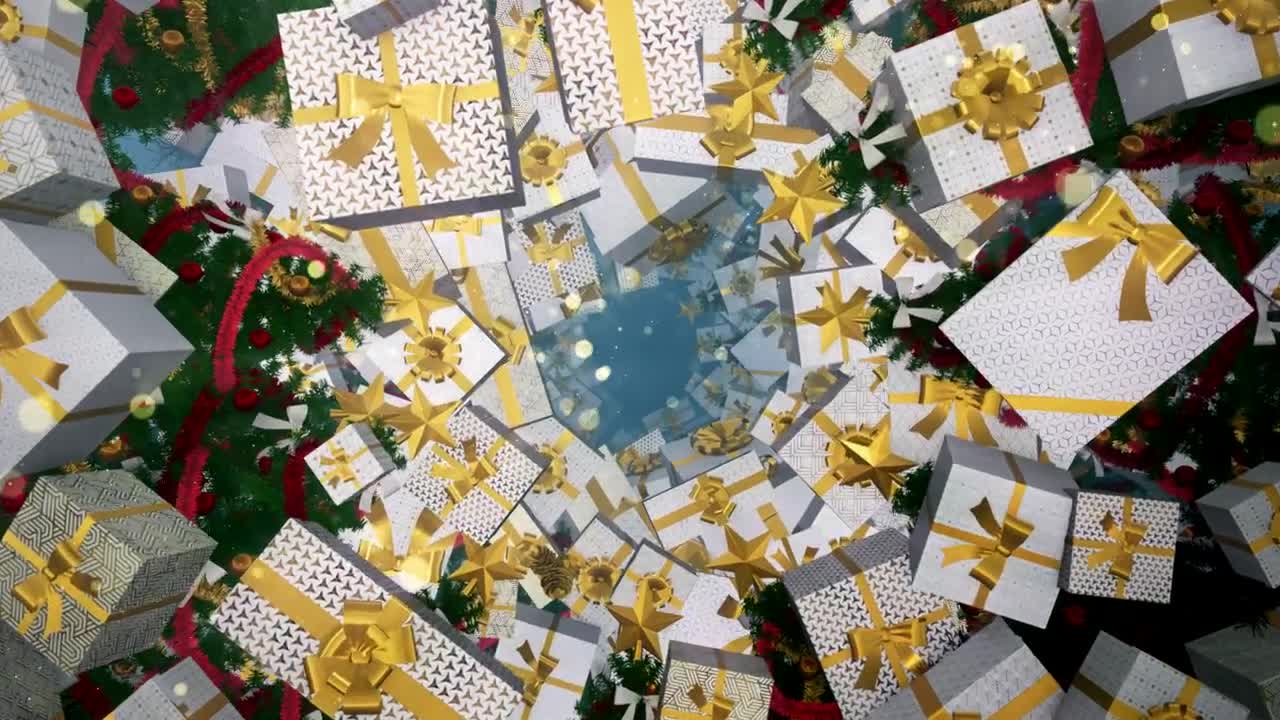 Stock Video Passing Among Many Gifts And Christmas Trees In D Live Wallpaper