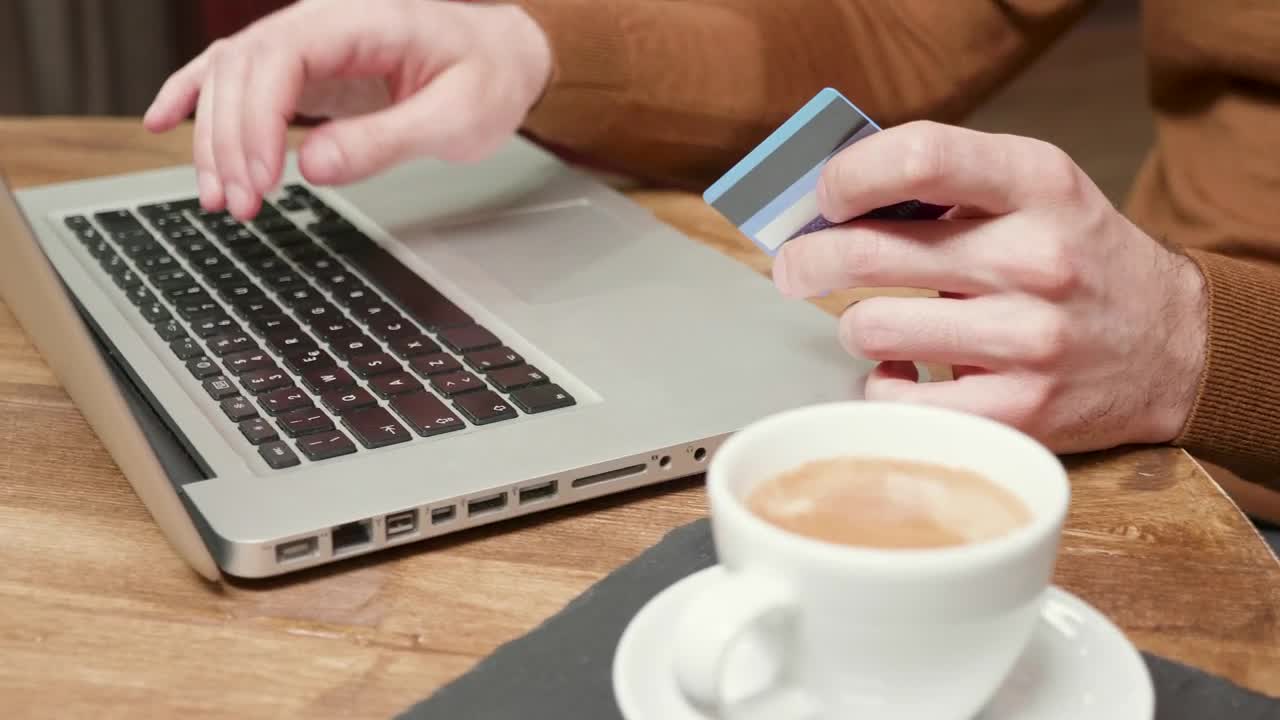 Stock Video Paying With A Credit Card Online Live Wallpaper