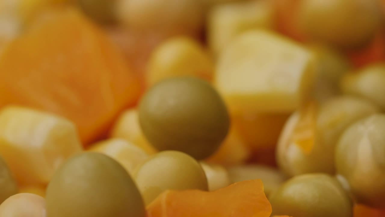 Stock Video Peas Corn And Cooked Carrots Seen In A Very Close Live Wallpaper