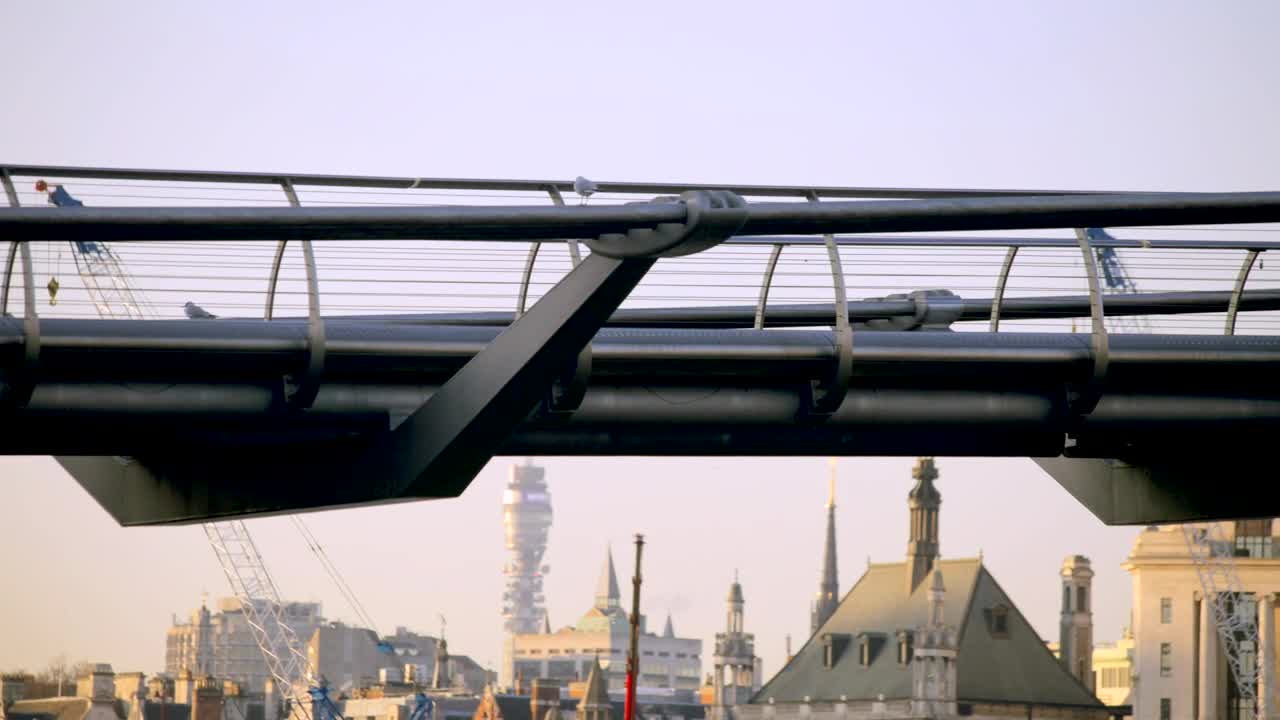 Stock Video Pedestrian Bridge In London Live Wallpaper