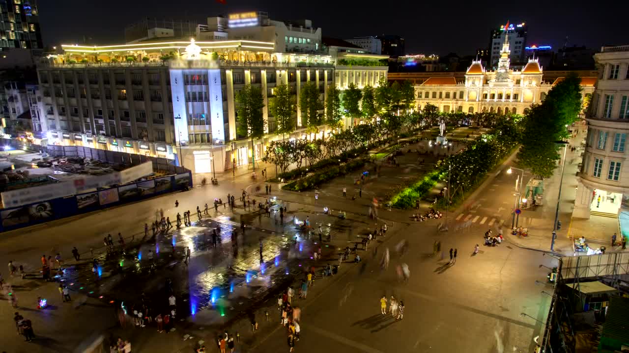Stock Video Pedestrian Street In Ho Chi Minh City At Night Live Wallpaper