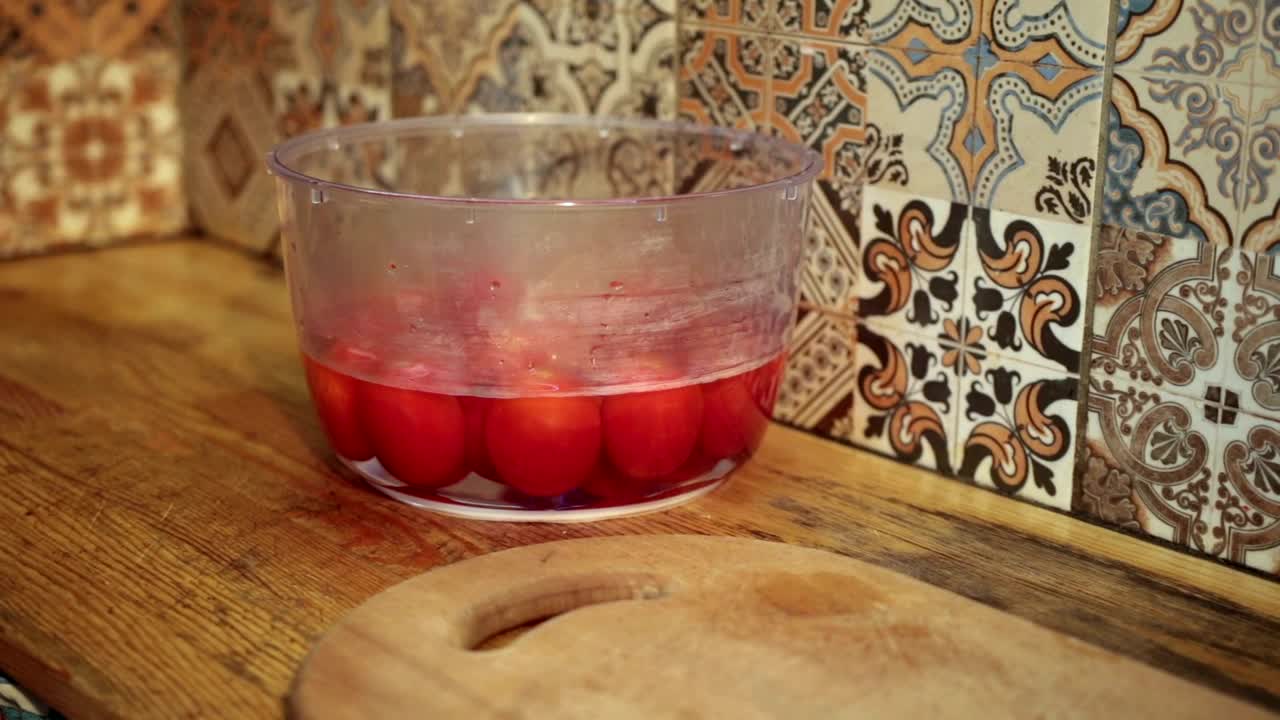 Stock Video Peeling Boiled Vegetables Live Wallpaper