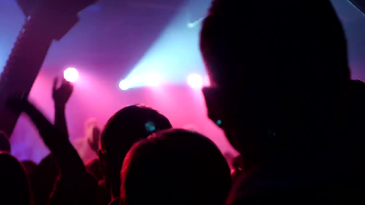 Stock Video People Jumping At The Night Club Live Wallpaper