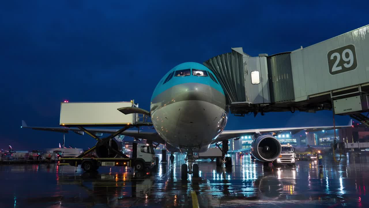 Stock Video People Leaving An Aircraft Live Wallpaper