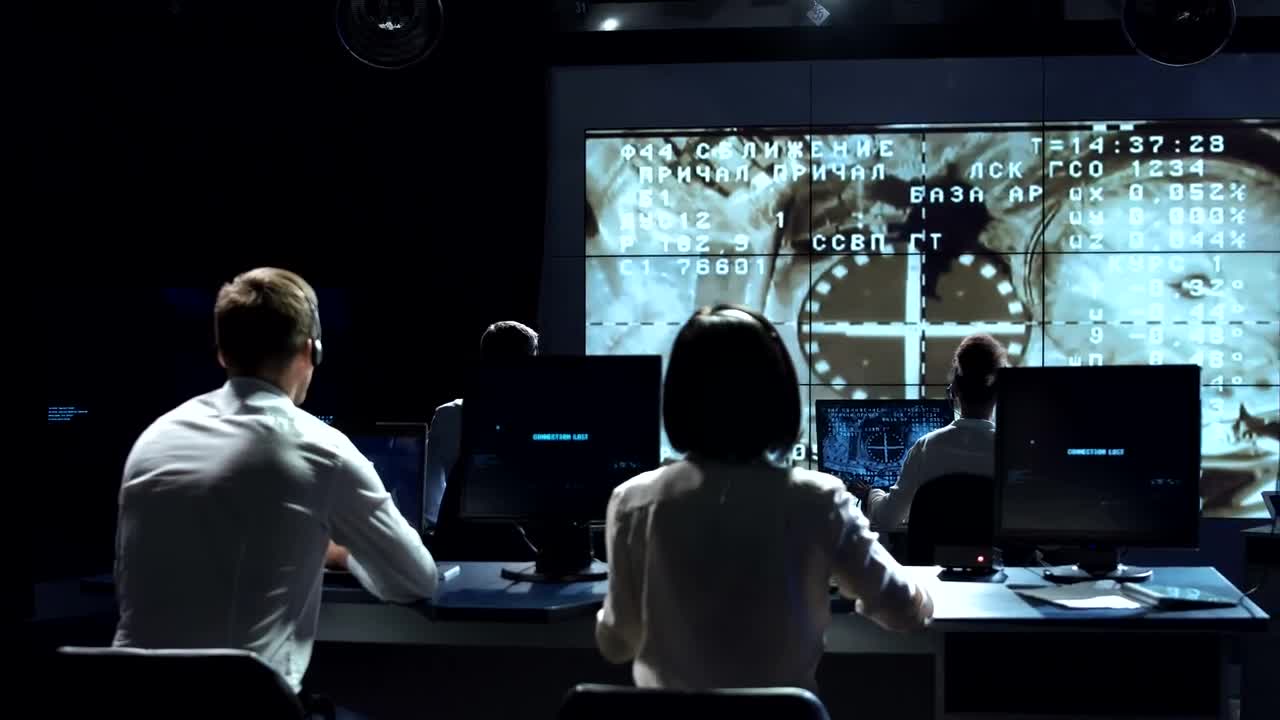Stock Video People On A Space Mission Control Celebrating Live Wallpaper
