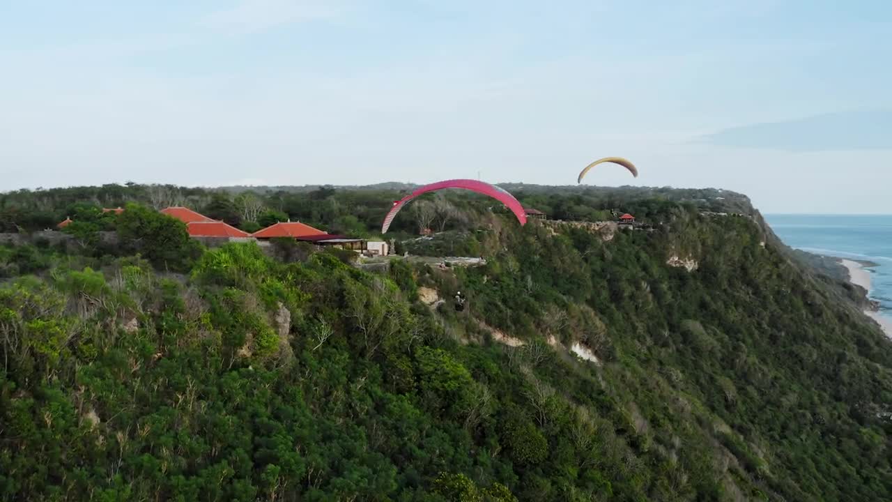 Stock Video People Practicing Parachuting Aerial Shot Live Wallpaper