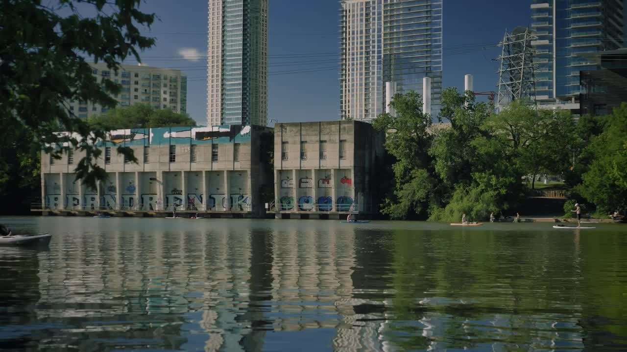 Stock Video People Sailing In A Boat On The River Of A Live Wallpaper