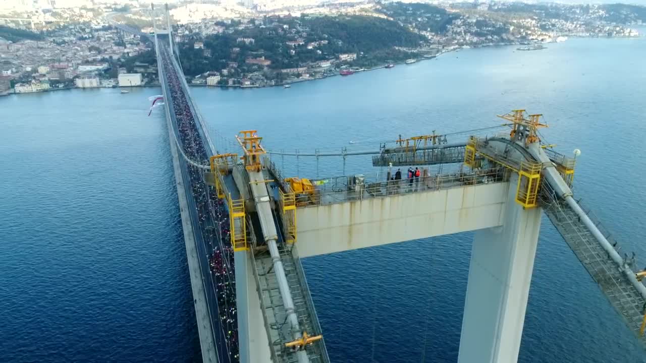 Stock Video People Standing On Top Of A Bridge Live Wallpaper