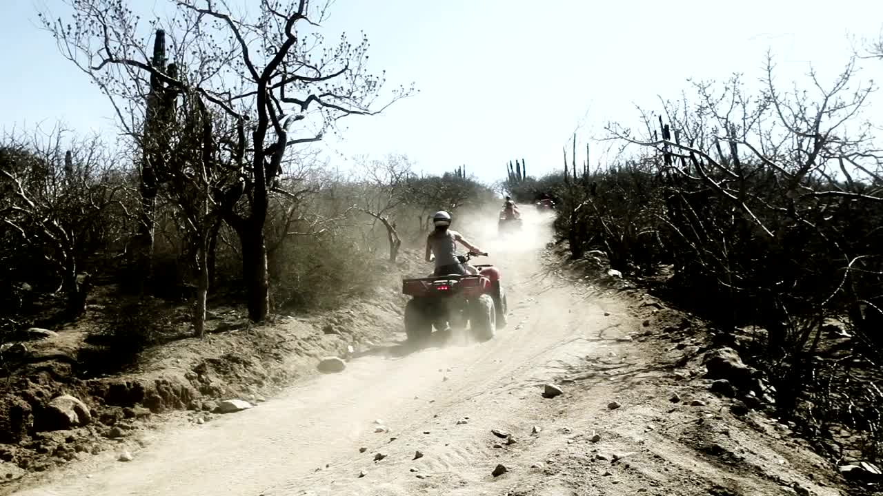 Stock Video People Using All Terrain Vehicle On A Rugged Road Live Wallpaper