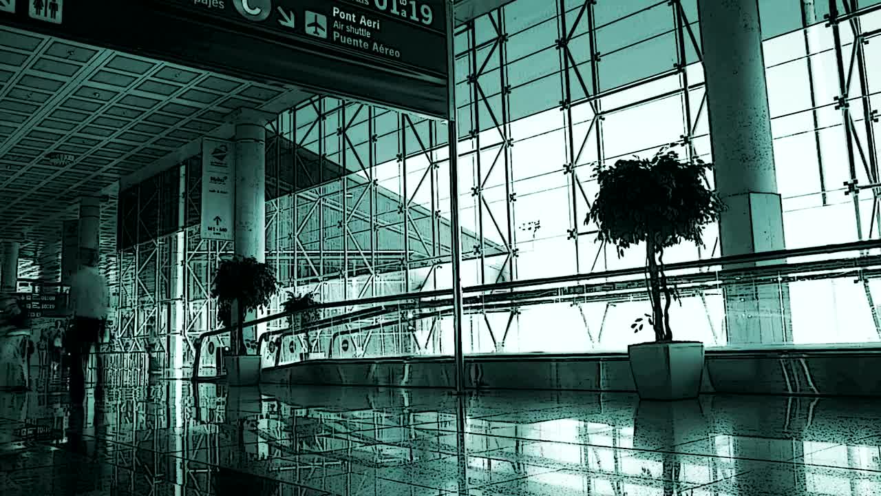 Stock Video People Walking Down An Airport Corridor In Fast Motion Live Wallpaper
