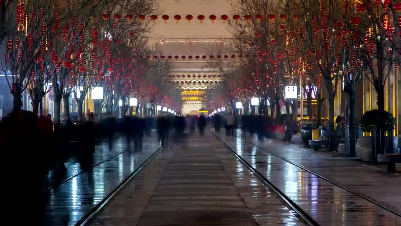 Stock Video People Walking In Fast Motion In A Beijing Street Live Wallpaper
