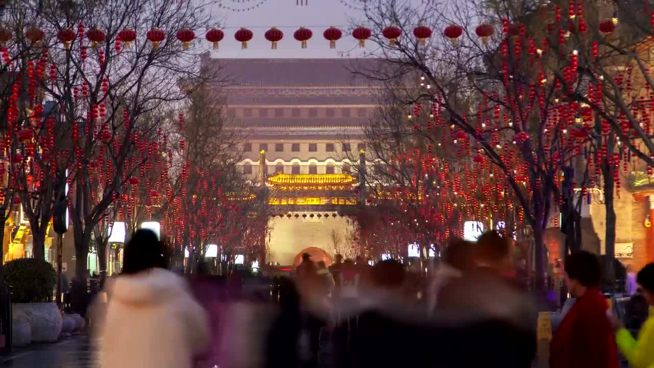 Stock Video People Walking In The Qianmen Street In China Live Wallpaper