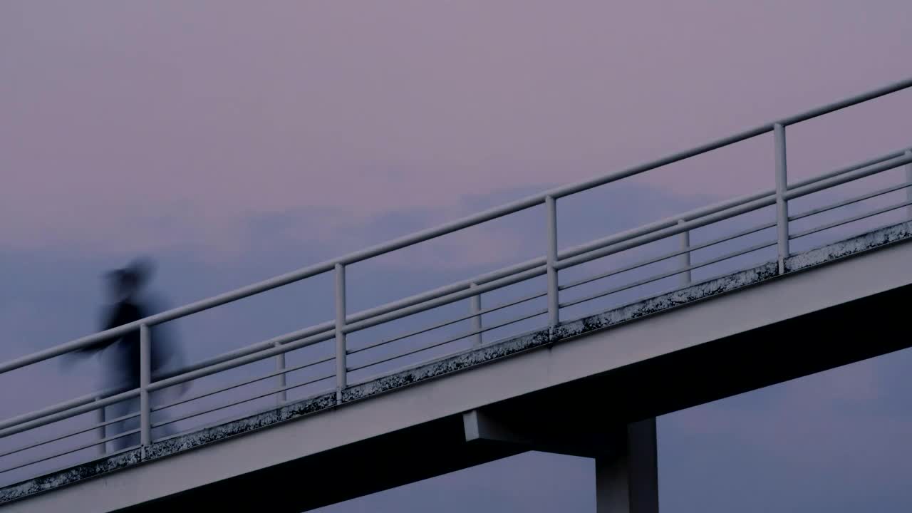 Stock Video People Walking On A Footbridge Timelapse Live Wallpaper