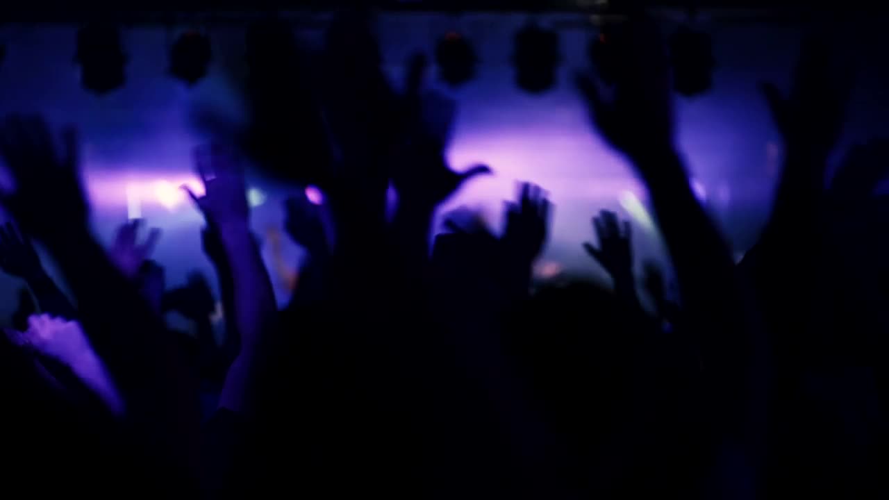 Stock Video People Waving Hands At The Concert Live Wallpaper