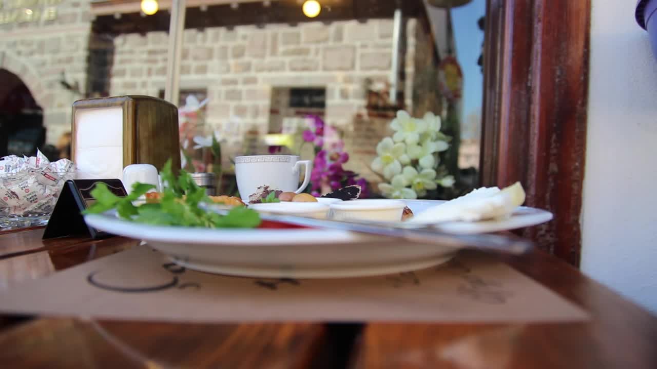 Stock Video Person Having A Breakfast At A Restaurant Live Wallpaper